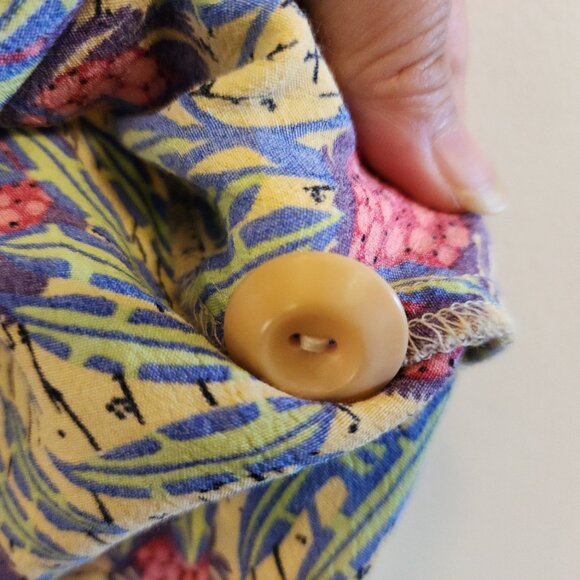 Flax By Jeanne Engelhart Hawaian Print Button Down Shirt Women M Tropical Resort - Picture 11 of 12
